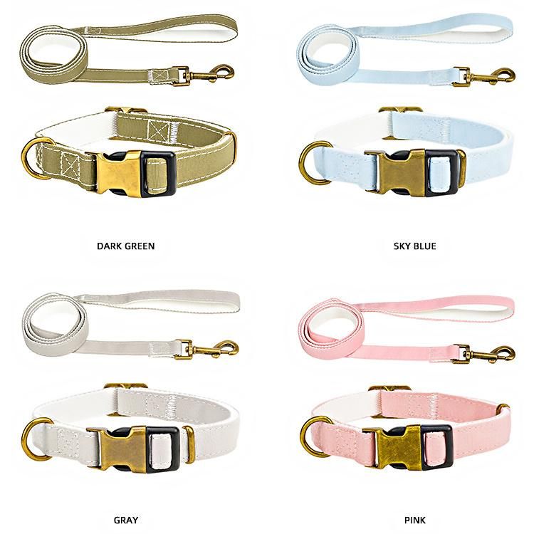 Degradable Eco Friendly Recycled Materials Comfy Canvas Bamboo Fiber Hemp Cotton Dog Collar and Leash