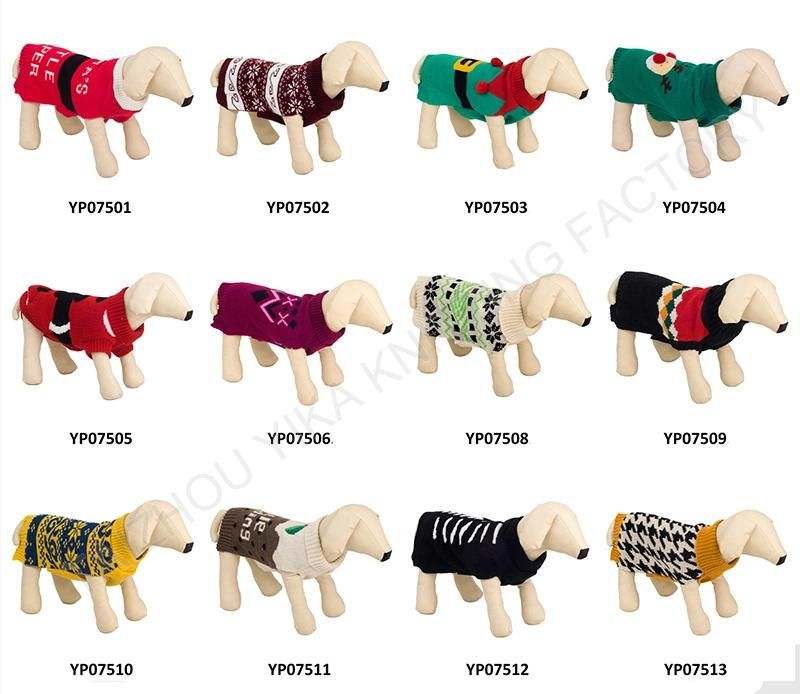 100% Acrylic Striped Dog Sweater Pullover with Legs