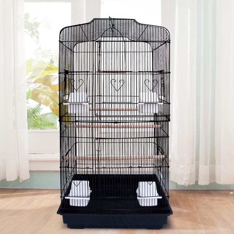 Factory Wholesale Myna Budgerigars Cockatiel Parrot Feeding Living Birds Cages Indoor Pet House Large Metal Tall Bird Cage