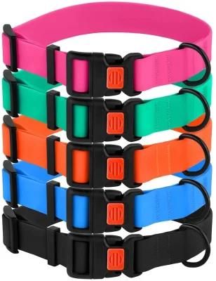 Wholesale Faction Adjustable Pet Collar Colorful PVC Waterproof Dog Collars