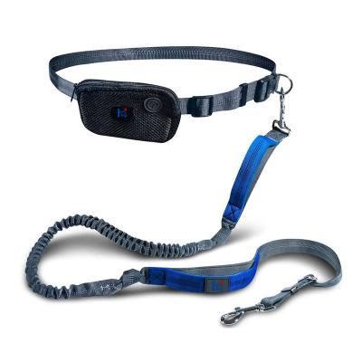 Premium Hands Free Adjustable Length Dual Handle Bungee Leash for Medium Large Dogs with Neoprene Padded Handles
