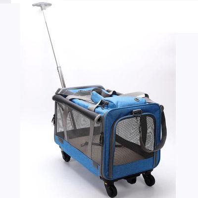 Wholesale Portable Trolley Pet Cat Dog Bag Foldable Large Capacity Pet Carrier