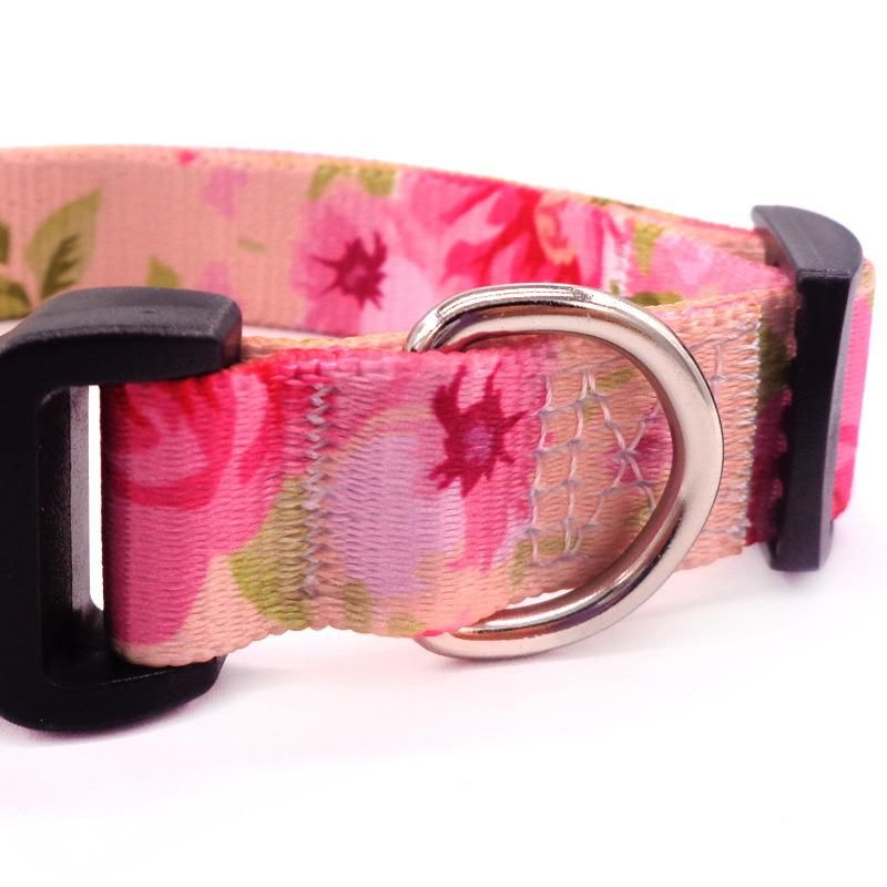 Factory Wholesale Light Pink Printing Pet Collar Printing Dog Collar