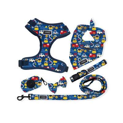 Pet Supplies Custom Print Dog Harness Belt and Leash Set Dog Accessories/Pet Products/Nylon Breathable and Waterproof
