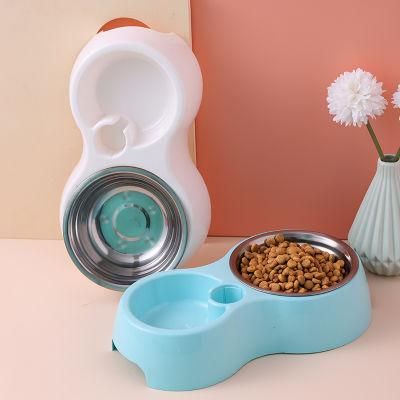 Single Color Design Round Shape Pet Feeder Plastic Dog Cat Bowl