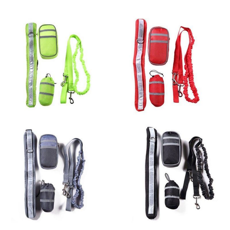 Pet Dog Running Leash Reflective Leash Bag for Dogs Cat Walking Traction Rope