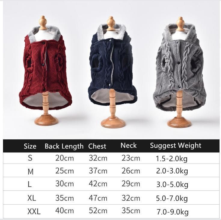 Warm Knit Pet Dog Apparel Fleece Dog Hoodie Pet Coat Pet Products