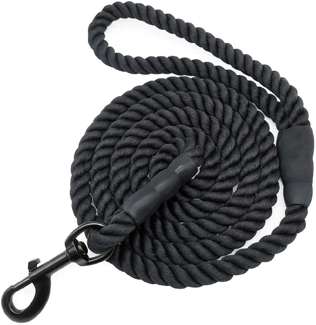 6 FT Cotton Rope Dog Leash, Strong Braided Lead with Colorful Design