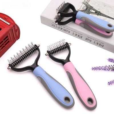 Double-Sided Pet Comb Cat Hair Removal Comb Dog Grooming Brush