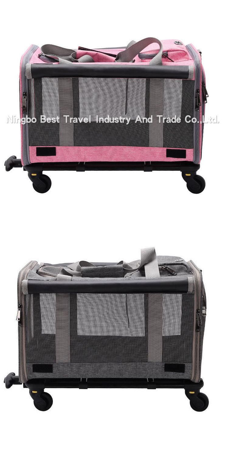 Wholesale Portable Trolley Pet Cat Dog Bag Foldable Large Capacity Pet Carrier