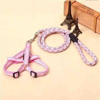 Reflective Rope Dog Leash with Matching Dog Harness