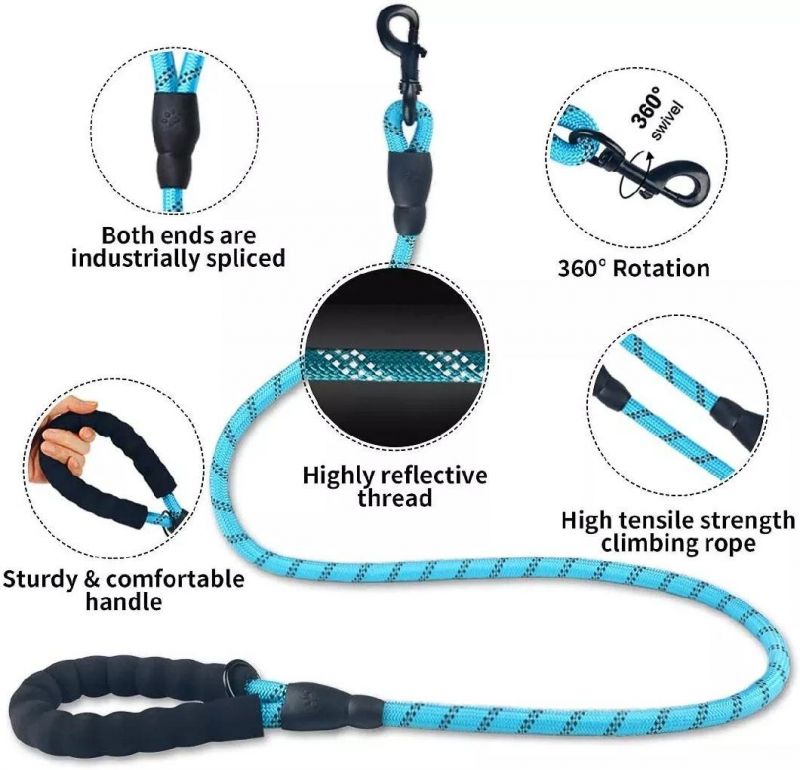 Outdoor Pet Products Durable Comfortable Nylon Hand Free Dog Rope Collar Leash