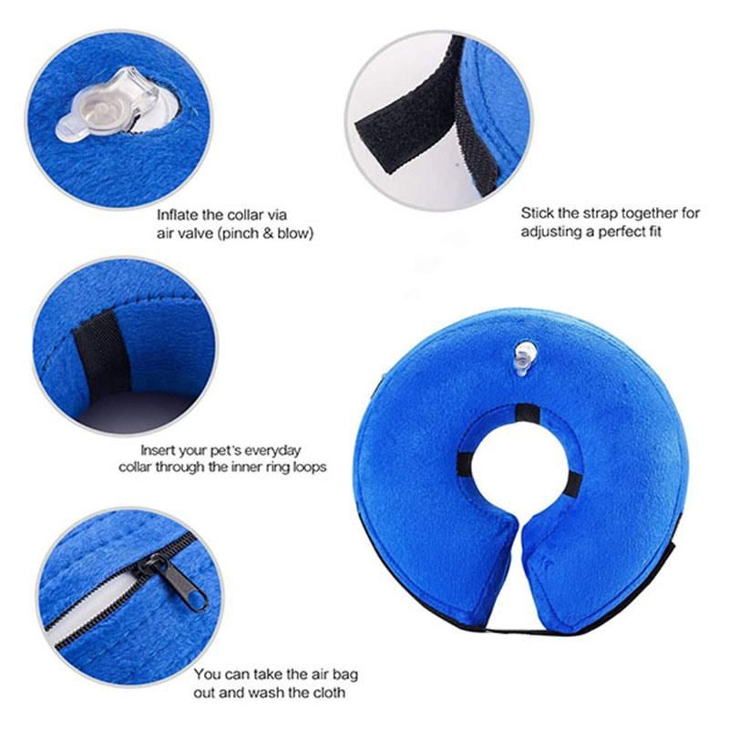 Protective Self Inflatable Collar Soft Cone After Surgery Recovery for Pets