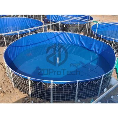 Foldable 1100GSM PVC Tarpaulin 20000L Biofloc Fish Farming Breeding Tank Pond