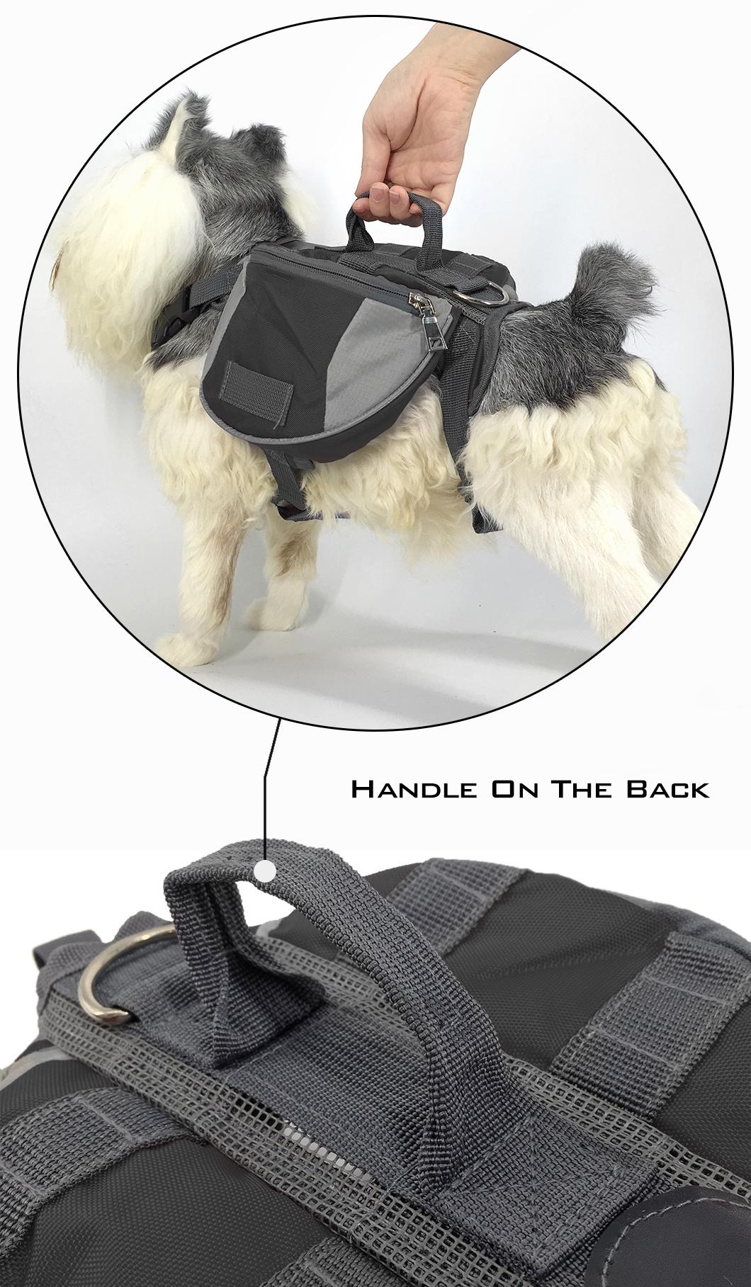 Wholesale Adjustable Outdoor Visiable Durable Hiking Dog Saddle Bag Pet Supply