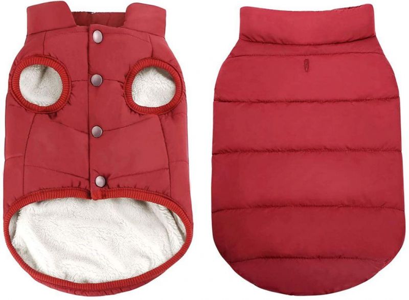 Dog Vest Cold Weather Pet Apparel with 2 Layers Fleece Lined