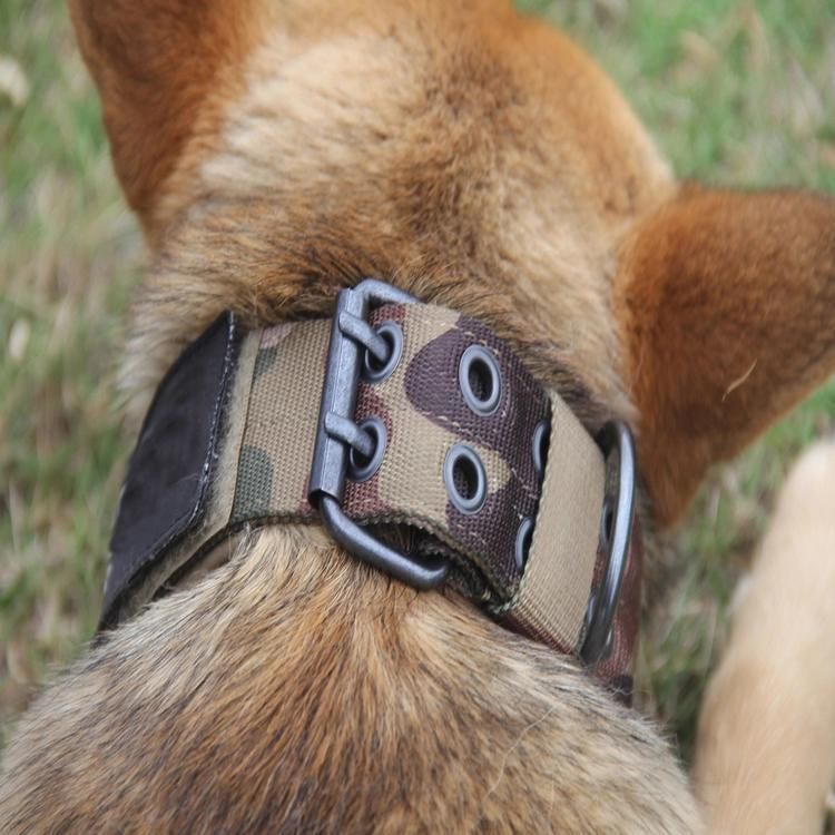 Pet Supplies Hunting Dog Collar Heavy Duty Metal Buckle Military Tactical Dog Collar with Handle