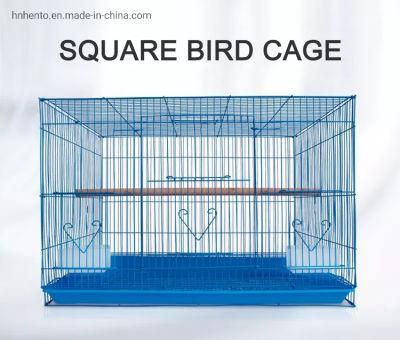 Large Square Metal Pigeon Cage Portable Folding Animal Parrot Pet Breeding Bird Cage Carrier Solid Chicken Cage Blue