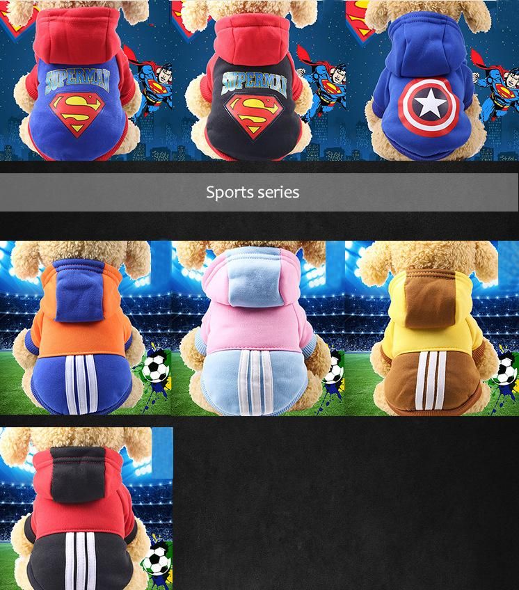 New Pet Clothes Autumn, Winter 100% Cotton Dog Cat Cartoon Hoodie Warm Pet Clothes