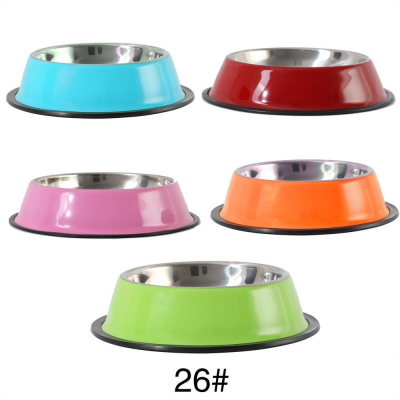 Color Printed Stainless Steel Pet Dog Bowl Pet Water Food Bowl Metal Pet Food Container