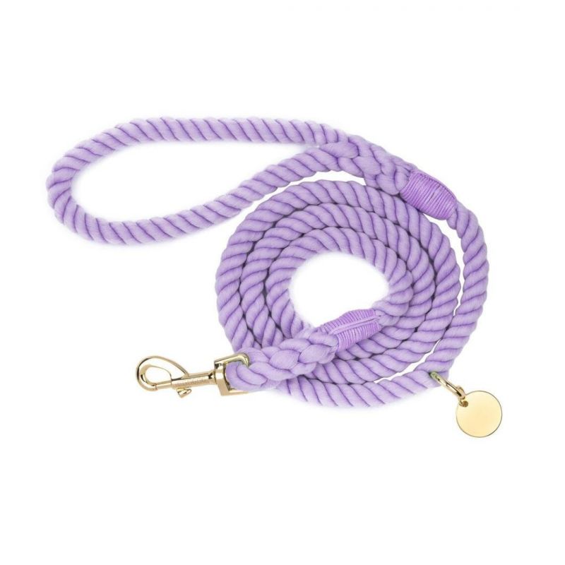 Braided Cotton Rope Leash with Heavy Duty Metal Sturdy Clasp