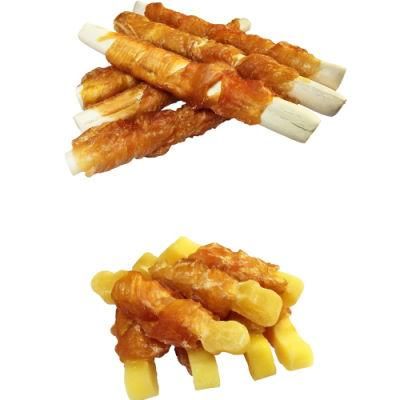 Yantai Vcare Pet Supply 100g Pet Dog Food Dental Chew Chicken Cheese Dog Treats Wholesale