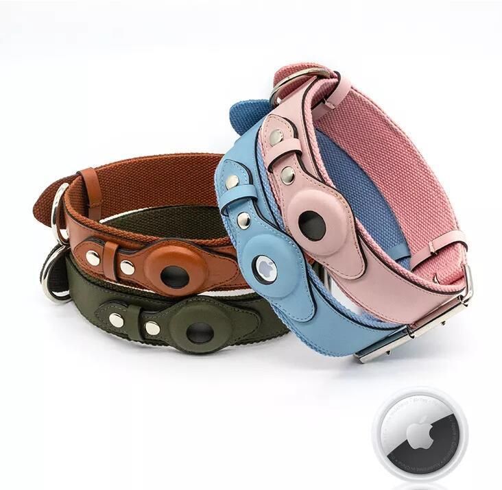 Airtag Dog Collar Holder Adjustable Air Tag Dog Collar Holder Fits Small Medium and Large Dogs