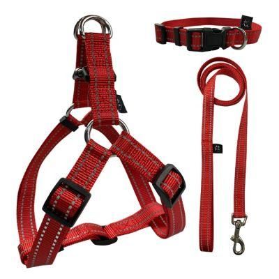 Custom Hot Printing Style Colors Adjustable Fashion Dog Walk Harness and Leash Set