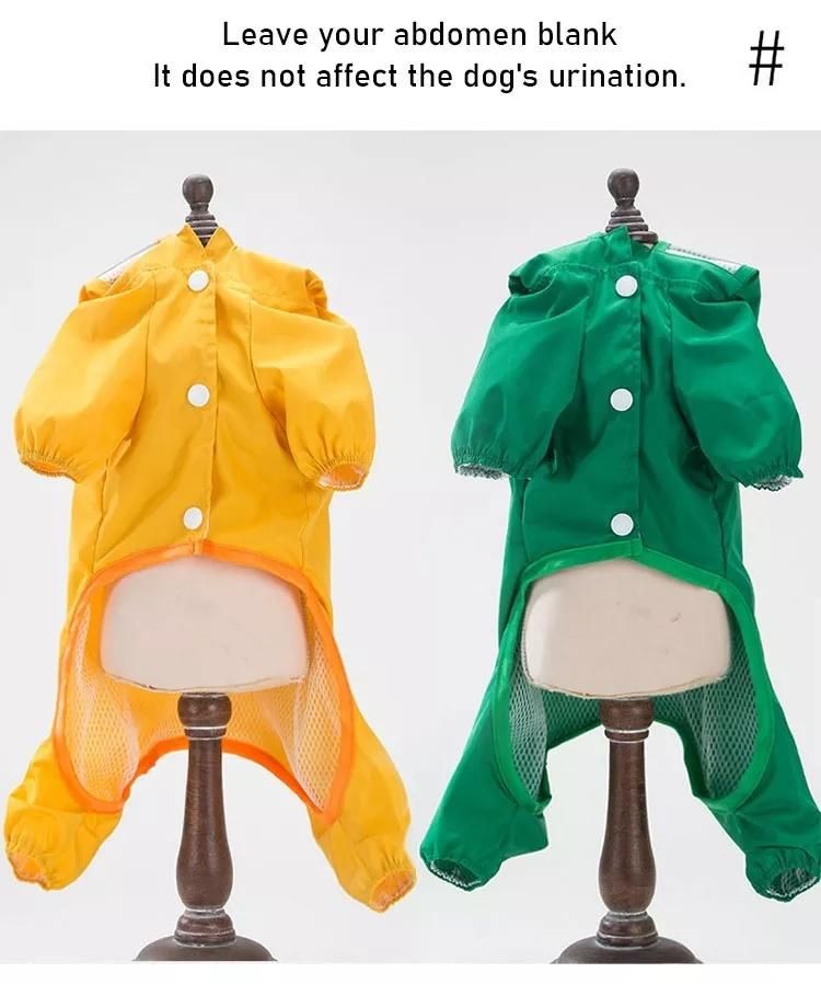 Outdoor Puppy Pet Rain Coat S-XL Hoody Waterproof Jackets PU Raincoat for Dog Cats Apparel Clothes Wholesale