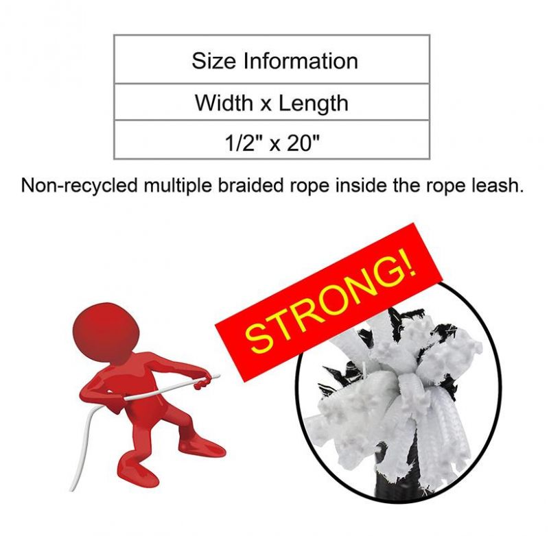 Heavy Duty Reflective Dog Rope Leash with Lock Snap for Security Safety and Control for Dog Walking Running Training Guiding