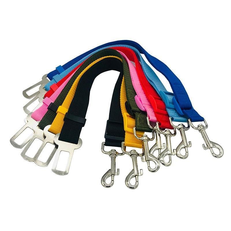 Personalized Collars Nylon Webbing Vehicle Seatbelts Colorful Adjustable Pet Dog Car Seat Belt