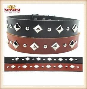 Quality Pet Real Leather Pet Collars/for Small Big Dog (KC0132)