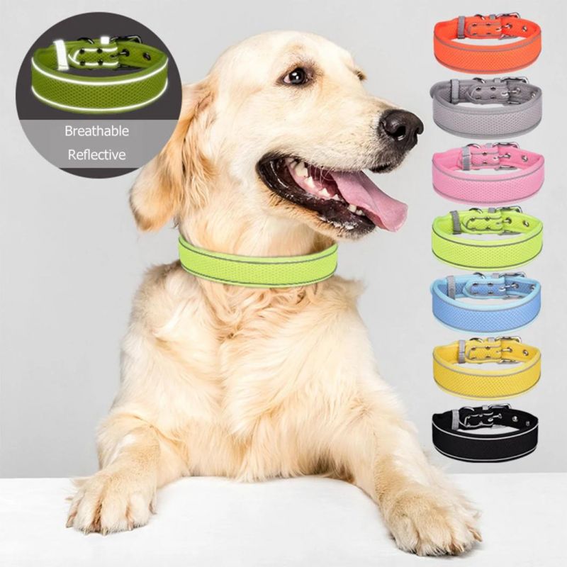 Dog Collar Breathable Mesh Pet Collar with Adjustable Buckle