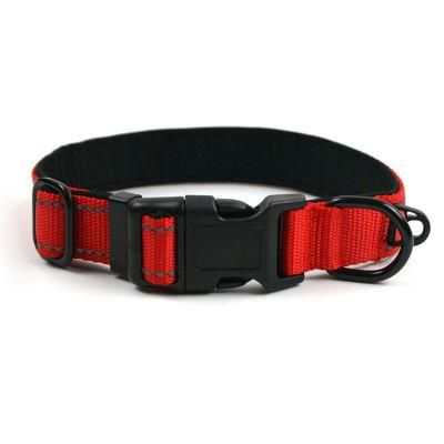 Factory Price Multicolor Neoprene Soft Paaded Reflective Nylon Webbing Adjustable Custom Dog Collar for Pets
