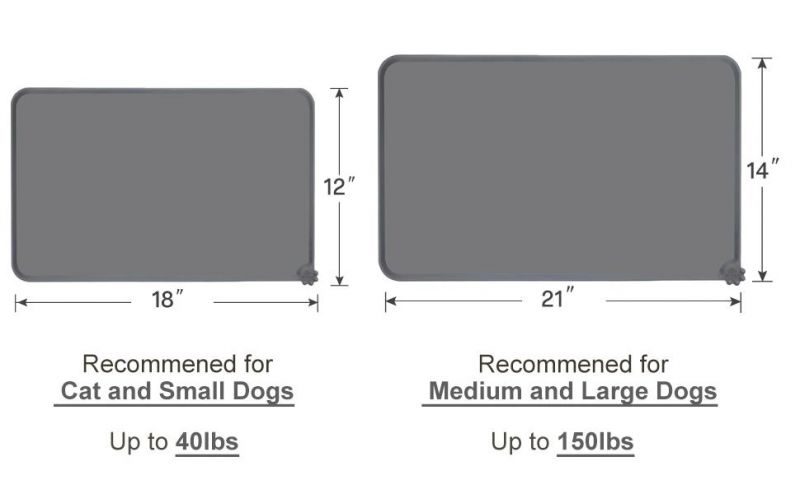 Easy to Clean Waterproof Pet Food Bowl Mat with Edge Design