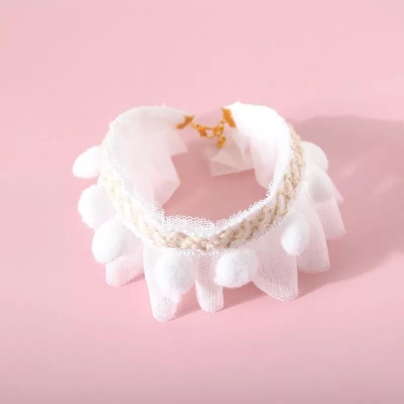 Sweet Princess Lace Bib Dog Cat Necklace Collar Decoration Adjustable Pet Accessories