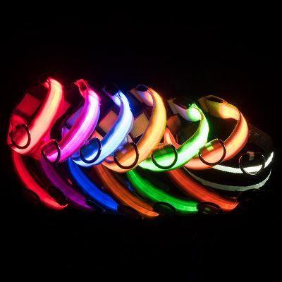 Safety USB Rechargeable Collar Night Illuminated Glowing Luminous Light Pet LED Dog Collar