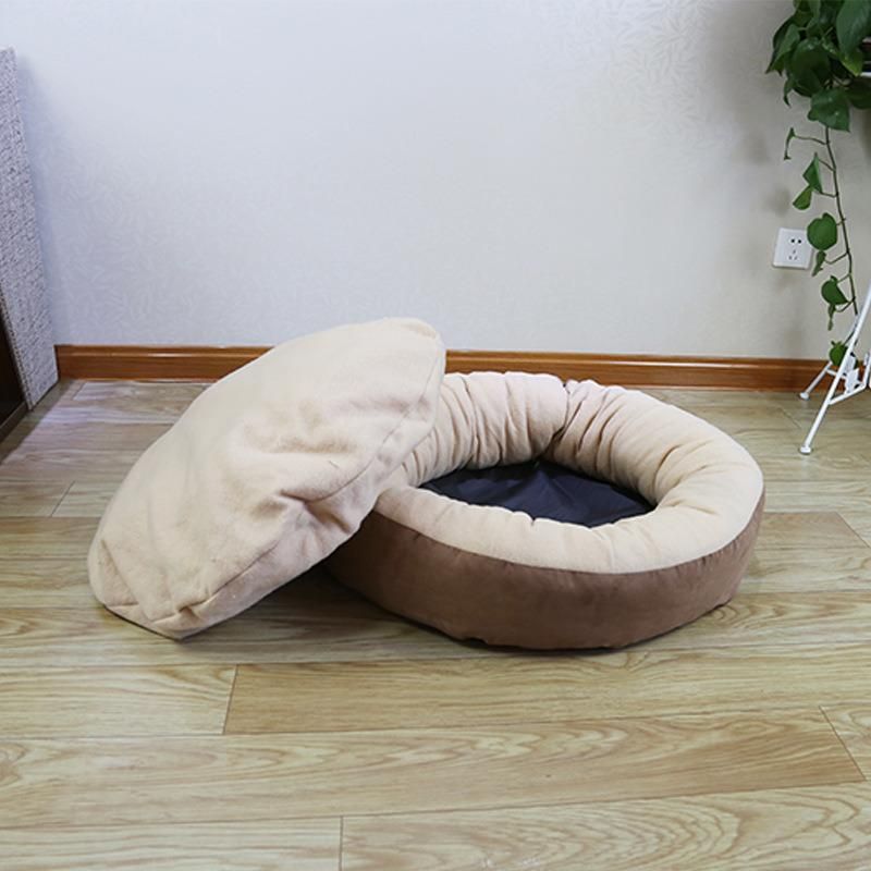 Luxury Pet Bed with Pillow Round Shape Memory Foam Removable Dog Accessories Pet Beds