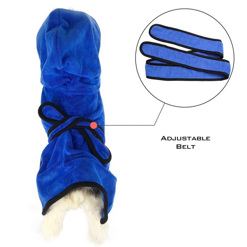 Super Absorbent Soft Towel Robe Dog Cat Bathrobe Pet Apparel