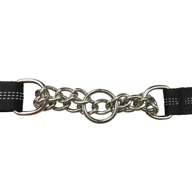 OEM Wholesale Adjustable Nylon Martingale Dog Training Collar with Stainless Steel Choke Chain
