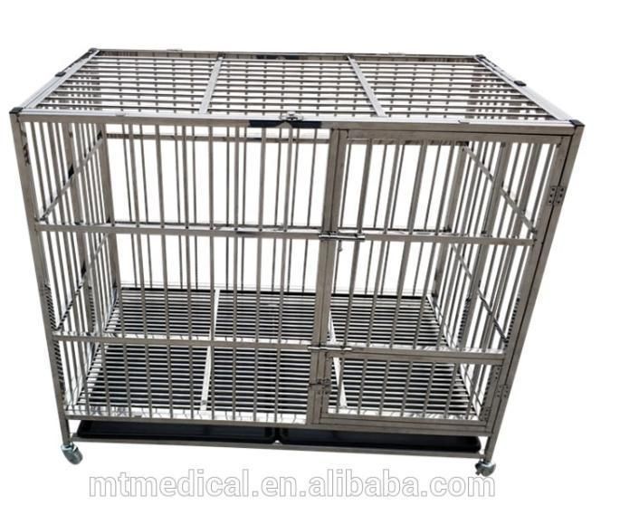 Customized Stainless Steel Dog Carries House Stainless Steel Cat Cage with Wheels