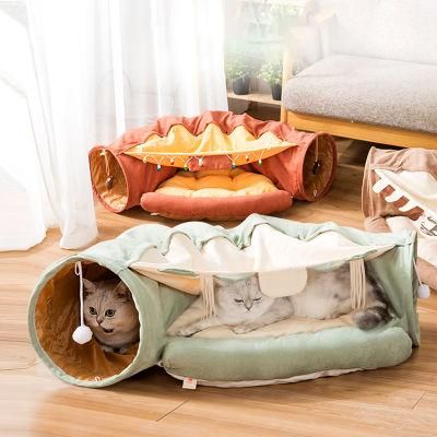 Foldable Cat Tunnel Toy Pet Bed House Pet Cage
