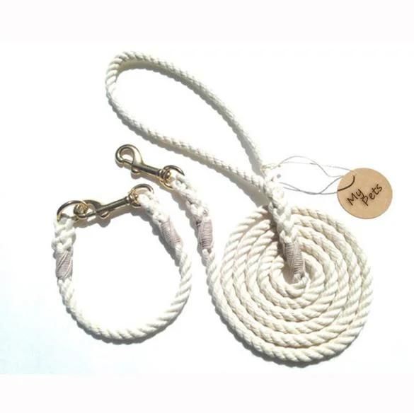 Custom New Arrival Adjustable Cotton Hemp Rope Dog Leash