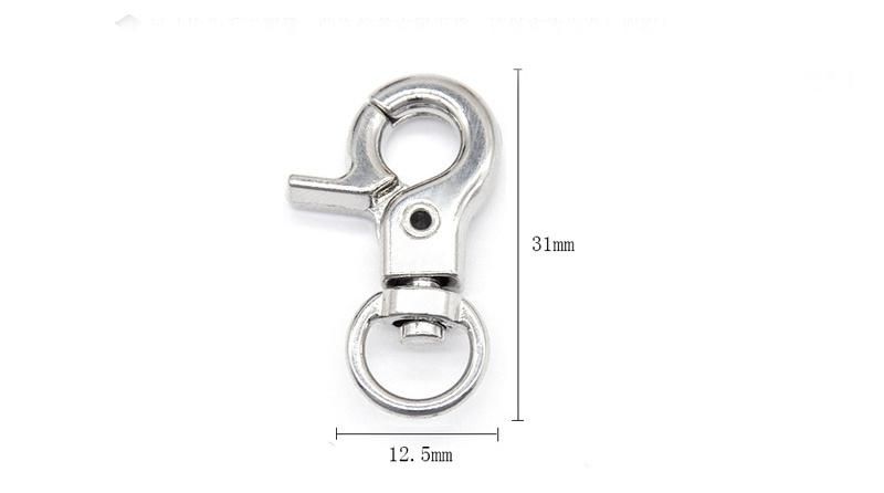 Metal Crafts with DIY Bell Accessories Luggage Zinc Alloy Rotating Hook Lock Dog Buckle
