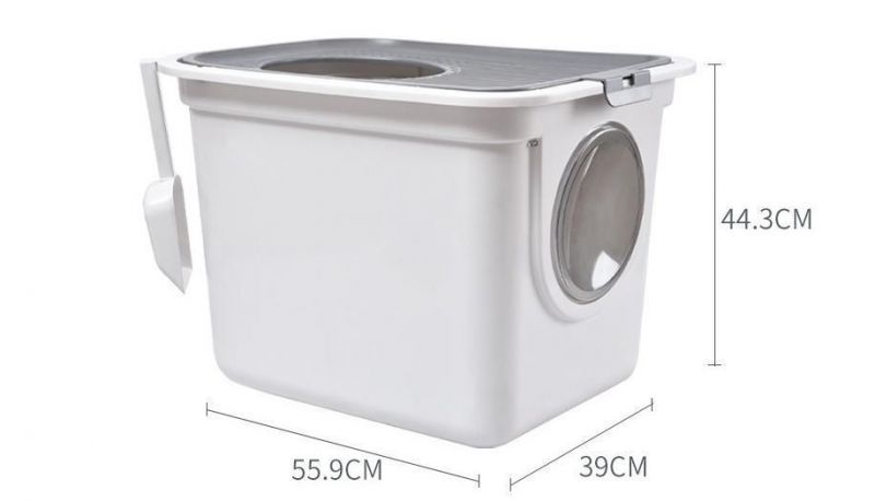 Mix Colors Large Cat Litter Box Toilet Cat Litter Box Plastic Scoop Free Cat Full Enclosed Box