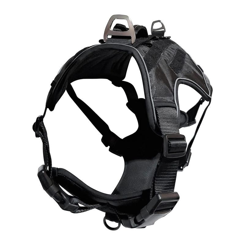 Tactical Adjustable Nylon No Pull Dog Harness Walking Training Vest for Service & Training Large Dogs