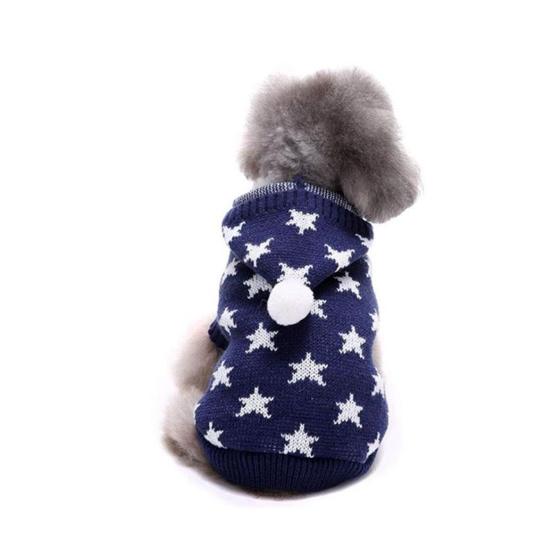 Little Stars Pattern Pet Sweater for Medium Small Hoodie Dog Sweater