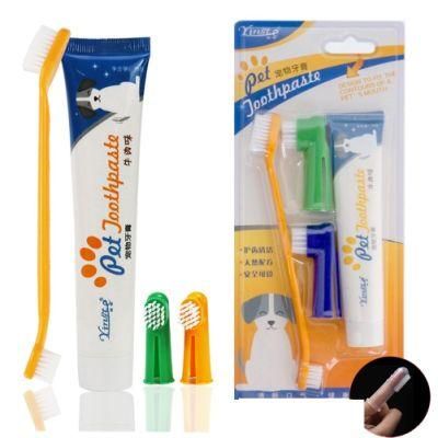 4PCS Puppy Toothpaste Toothbrush Set Pet Dog Tooth Cleaning Supplies