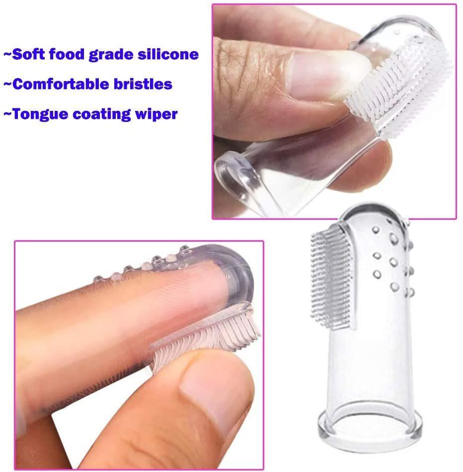 Two in One Strong and Soft BPA Free Silicone Dog Finger Toothbrush