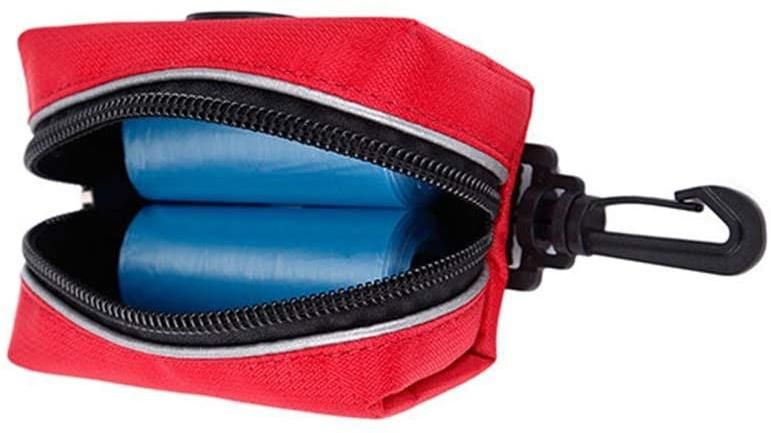 Poop Bag Dispenser Dog Poop Bag Holder Leash Attachment Includes Iron Hook with Zipper